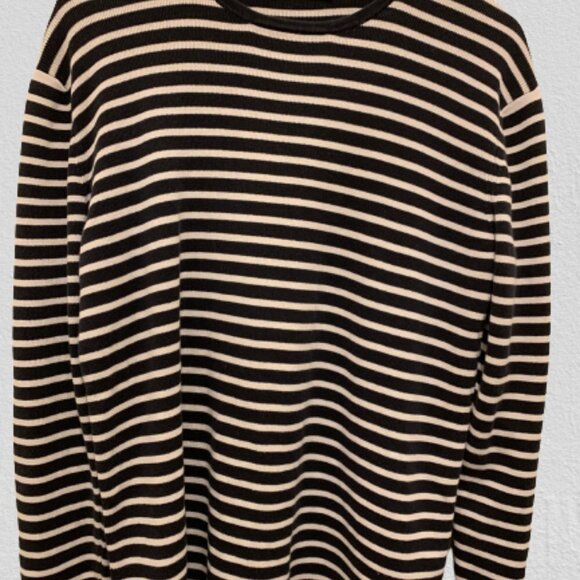 Vince Women's Blue White Stripes Long Sleeve Sweater Top Size Large - Picture 2 of 5